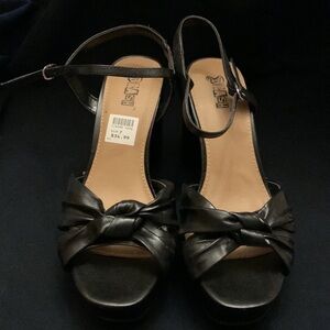 Brash black chunky platform heels size 7 new
